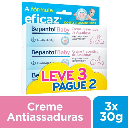 Kit Bepantol Baby Creme Preventivo de Assaduras Para Bebês LEVE 3 PAGUE 2 30G