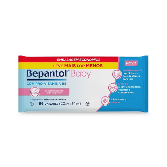 Kit Bepantol Baby Lenços Umedecidos Leve 96 Pague 80 Unidades