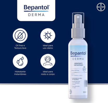 2 Bepantol Derma Solução Spray Hidratante Pele E Cabelo 50ml